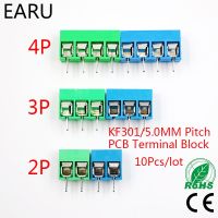 10Pcs/lot KF301-5.0-2P KF301-3P KF301-4P Pitch 5.0mm Straight Pin 2P 3P 4P Screw PCB Terminal Block Connector Blue Green Electrical Circuitry Parts El