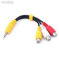 1pcs 3.5mm Aux Male Stereo Female Audio Video AV Adapter Cable to 3 RCA for High-Performance Video and Audio Playback