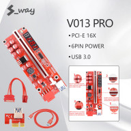 S-way Riser V013 Pro PCIE Riser 013 Cabo Riser Card 10 Tụ PCI Express X1 X16 SATA Sang 6Pin Cáp Nguồn Cáp USB 3.0 Cho Máy Khai Thác Mỏ thumbnail