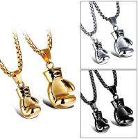 Fashion Mini Boxing Glove Necklace GoldBlackSteel Plated Boxing Jewelry Stainless Steel Cool Pendant For Men Boys Gift GX1018