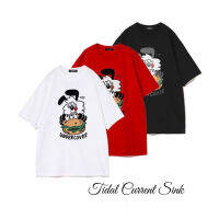 2023 NEWUNDERCOVER X VERDY CO-NDED UC TAKAHASHI SHIELD DOG BURGER พิมพ์เสื้อยืดแขนสั้นผู้ชายและผู้หญิง