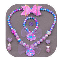 256 Pieces Mermaid Shell Necklace + celet Gift Set Girl Fashion Accessories for Kids