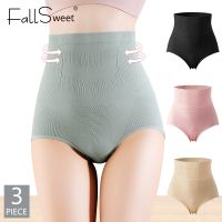 【CW】 Fallsweet 3 pcs/lot! Woman Panties Cotton Briefs Underpanties Waist Panty Size