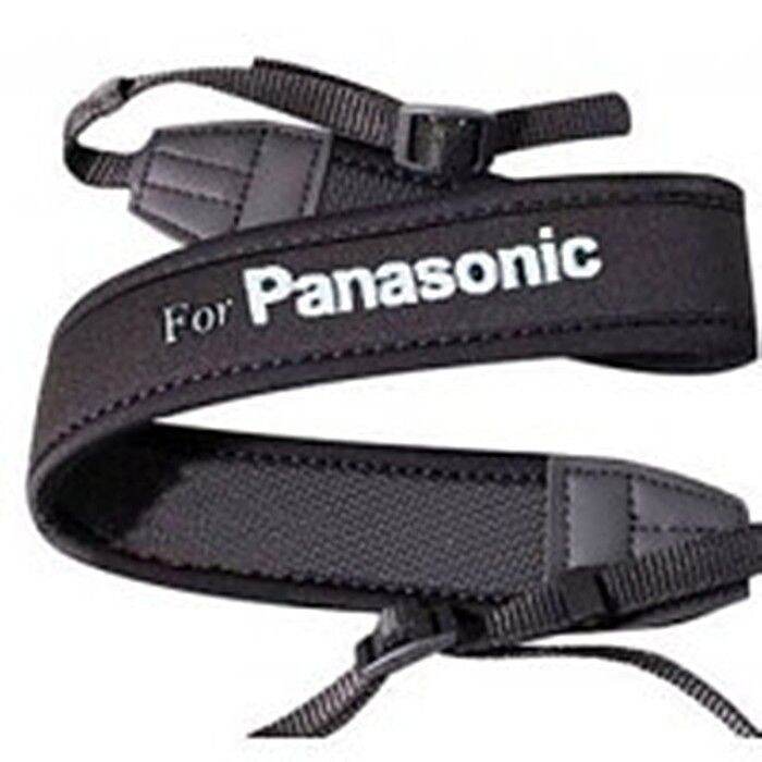 for-panasonic-สายคล้องกล้อง-แบบนิ่ม-neoprene-สายสีดำ-อักษรขาว-1379