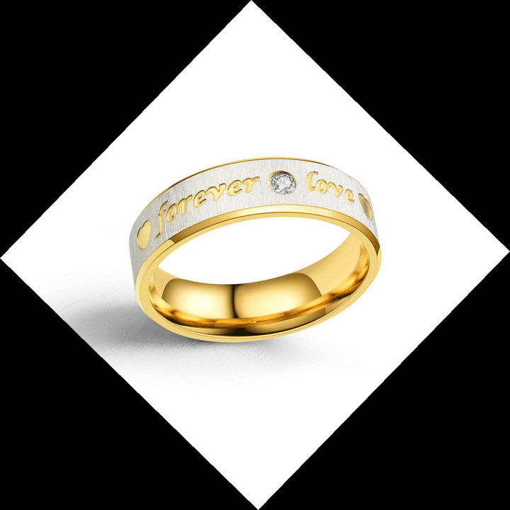แหวนทอง-แหวนไม่ลอก-เครื่องประดับ-ทองเหมือนแท้-แหวนเกลี้ยงสลักอักษร-forever-love-หนา-4mm-6mm-น้ำหนัก-3-2-กรัม-แหวน