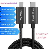 สาย Thunderbolt4 6FT USB4 100W ชาร์จ40Gbps ข้อมูล8K USB4วิดีโอประเภท C สำหรับ Thunderbolt 4 3 Macbook Ipad Galaxy S22 Mac Mini M1