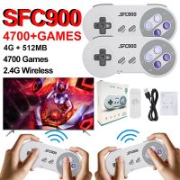 SF900คอนโซลเกมย้อนยุคกับ2ตัวควบคุมเกม Gamepad 2.4G เครื่องรับสัญญาณไร้สายเครื่องเล่นวิดีโอเกมสำหรับซูเปอร์นินเทนโด SNES NES