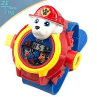 3D Cartoon Spider PJ PAW Dog Patrol Kids Projector Watch 24 Images Projection Pattern Children Watch Toy For Boys &amp; Girls