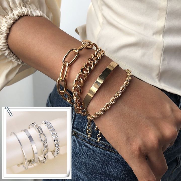 4pcsset-cuban-celet-set-chunky-punk-celets-exaggeration-twisted-rope-simple-hip-hop-miami-bangles