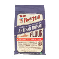 Bobs Red Mill Artisan Bread Flour Unbleached 2.27kg  Free shipping  บ็อบส์เรดมิล แป้งสำหรับทำขนมปังอาร์ทิซาน ไม่ขัดสี 2.27 กิโลกรัม