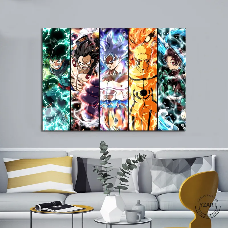 Demon Slayer Anime Canvas Wall Art Tanjirou Inosuke Hd Poster For Kids ▻  OutletTrends.com ▻ Free Shipping ▻ Up to 70% OFF
