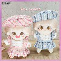 CXXP สีฟ้า/สีชมพู เสื้อผ้าตุ๊กตาผ้า อุปกรณ์เสริมของเล่น พร้อมหมวก กระโปรงมินิ ที่มีคุณภาพสูง ชุดตุ๊กตาไอดอล ตุ๊กตาผ้าฝ้าย20ซม.