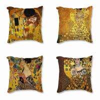 hot！【DT】◄  Gold Luxury Cushion Cover Gustav Klimt Collection Sofa