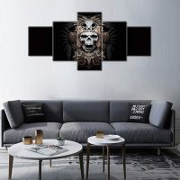 Zhangyanhui2ศาสนา Pharaoh Aztec Skull ภาพ Art HD พิมพ์ Room Decor โปสเตอร์ผ้าใบ-เหมาะสำหรับ Gothic และทางเลือกห้องพัก5ชิ้น