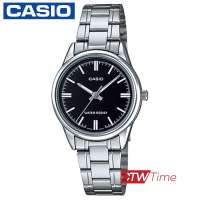 Casio Standard นาฬิกาข้อมือผู้หญิง สแตนเลสแท้ รุ่น LTP-V005D-1AUDF (หน้าปัดสีดำ)