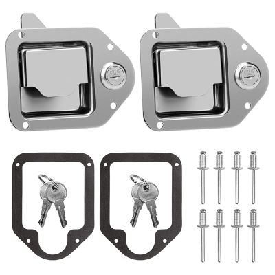 Truck Tool Box Latch Stainless Steel Toolbox Paddle Lock Spare Parts Accessories Handle with Keys for Truck RV Trailer