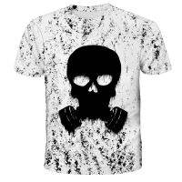 3D Printing Summer Boys T-shirt Street Skull Rersonality Round Neck Short Sleeve Hip-hop T-shirt Childrens T-shirt Summer Hot