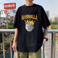 Hasbulla เสื้อยืดผู้ชายทรงหลวมแขนสั้นพิมพ์ลายน่ารักแขนสั้นทรงหลวมลำลองไซส์6XL 5XL