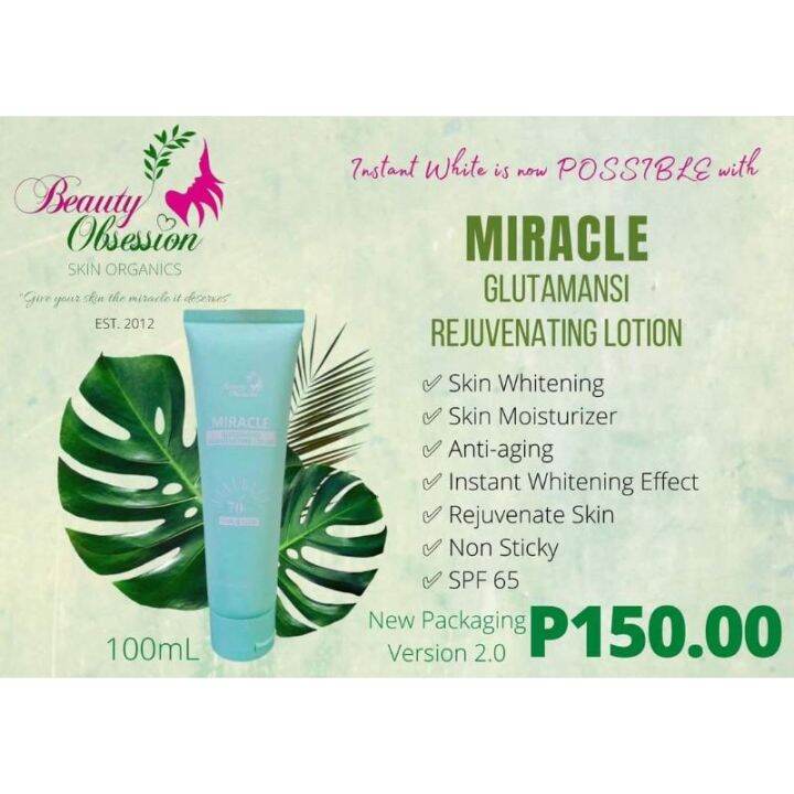 Miracle Glutamansi Rejuvenating Lotion Spf 70 Safe for Kids