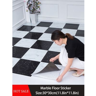 Marbling Tile Floor Stickers Self-adhesive PVC Wall Sticker Waterproof Bathroom Decals Toilet Kitchen Bar Home Floor Decor