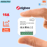 Tuya สมาร์ท ZigBee ซ็อกเก็ตสวิทช์โมดูล KWh เมตรพลังงานการตรวจสอบจับเวลา16A ป้องกันการโอเวอร์โหลดสนับสนุน Home Alexa ZigBee2MQTT