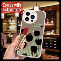 trend dustproof Phone Case For iphone13 Pro youth Lambskin Heat dissipation interest Raised lens flower Mirror surface