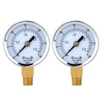 2X 0 - 30 Psi 0 - 2 Bar Mini Dial Gauge Compressor Meters Hydraulic Pressure Gauge Gage Double Scale Black