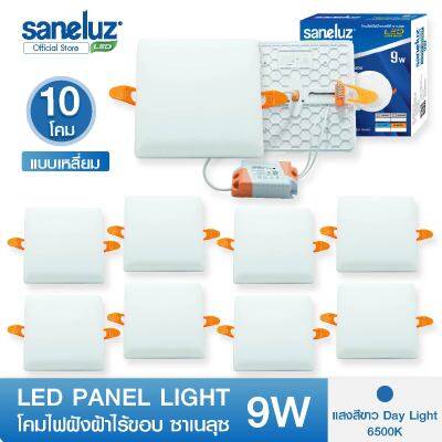 Saneluz โคมไฟฝังฝ้าไร้ขอบ ซาเนลุซ LED PANEL LIGHT ขนาด 9W ทรงกลมและทรงเหลี่ยม แสงสีขาว / แสงสีวอร์ม โคมพาแนล โคมไฟเพดาน ดาวน์ไลท์ฝังฝ้า led VNFS