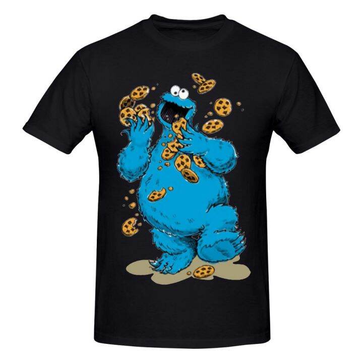 Cookie Monster Printed Sesame Street cotton crew neck Tshirt Anime