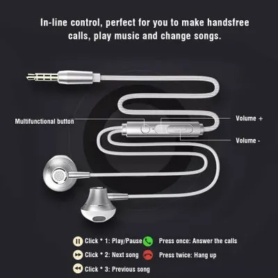 Lenovo Hf140 Large Unit Semi In Ear Metal Earphone With Mic Volume Control Lazada