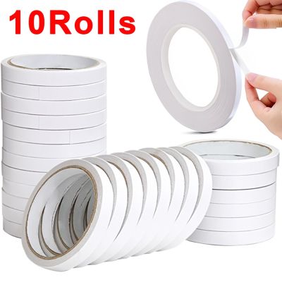 ﹊♕ 10/1Rolls Double Sided Tapes Strong Adhesive Sticky Tape Sticker For Gifts Wrapping Stamp Home Office Craft Stationery Supplies