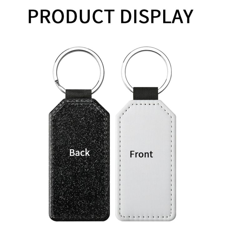 20-pack-glitter-pu-leather-keychain-heat-transfer-keyring-sublimation-blank-rectangle-black