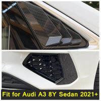 รถด้านข้าง Vent หน้าต่าง Scoop Louver ฝาครอบด้านหลังหมอก Molding Garnish Bezel Protector Strip 2PCS สำหรับ Audi A3 8Y ซีดาน2021