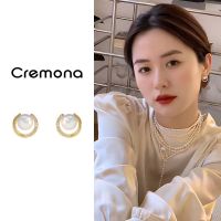 Vivienne Westwood Xiaoxiangfeng pearl style earrings for women 2023 new style French style earrings light luxury high-end sterling silver earrings