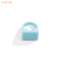 Fresh sky แหวนอะคริลิคหนาแฟชั่นใหม่สำหรับผู้หญิงของขวัญเครื่องประดับอัญมณีแบบอะซิเตท