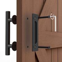 Barn Door Handle Black Circular Double Sided American Wooden Door Indoor Sliding Door Mobile Door Handle All Black Reinforced