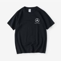 โลโก้รโลโก้รถ Mercedes-Benz โลโก้รถ AMG เสื้อยืดแขนสั้นชมรมรถหลวม เสื้อผ้าวัยรุ่น ท็อปส์ซูชายและหญิง size S-3XL