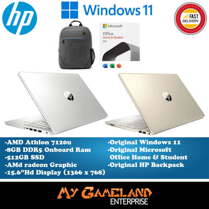 Hp laptop notebook 15 fc0105au gold fc0106au silver amd athlon