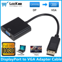 LccKaa DisplayPort เป็น VGA อะแดปเตอร์แปลงสายเคเบิ้ล DP ชายกับหญิง VGA แปลงสำหรับพีซีคอมพิวเตอร์แล็ปท็อป HD จอภาพโปรเจคเตอร์