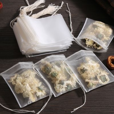 100PCS Disposable Empty Tea String Bags Food Grade Filter Bags Non woven Fabric Scented Spice Herb Filters Bag for Kitchen