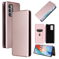 สำหรับ LG ปีก5G เนื้อคาร์บอนไฟเบอร์ฝาพับแบบแนวนอน TPU + พีซี + เคสที่มีช่องเสียบการ์ดหนัง PU (สีชมพู)(A Plus Mall)