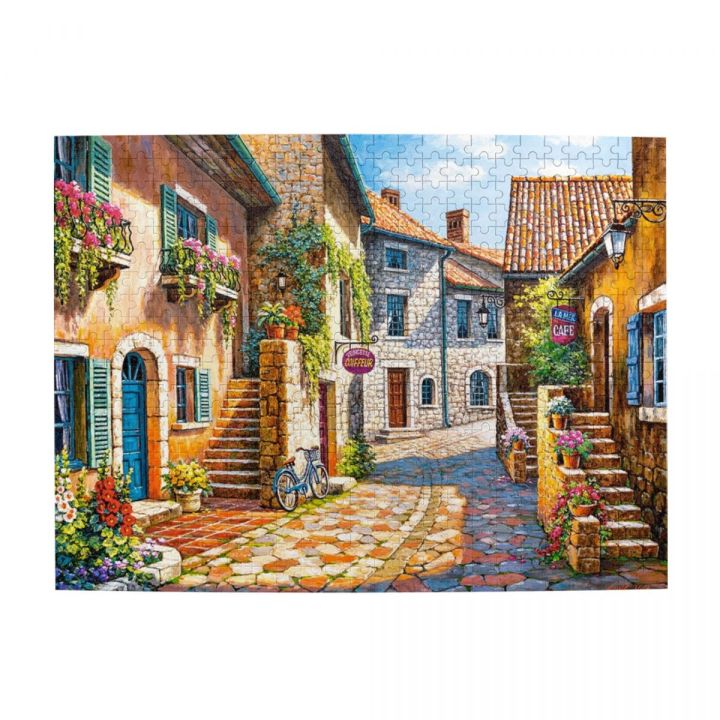 rue-de-village-wooden-jigsaw-puzzle-500-pieces-educational-toy-painting-art-decor-decompression-toys-500pcs