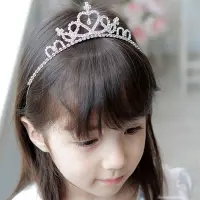 PROTRU หรูหรา Headpieces เครื่องประดับผมเครื่องประดับศีรษะเด็กมงกุฎคริสตัลพลอยเทียมเจ้าหญิงสำหรับเด็กผู้หญิง