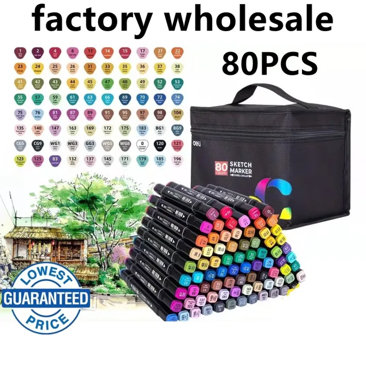 Alcohol color marker pen set colours Twin Tip Marker Pen double head oily marker pen Lazada PH