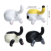 4Pcs Creative Realistic Cat Butt Refrigerator Magnets Photo Holder Cute 3D Funny Animal Office Calendar Whiteboard Magnet