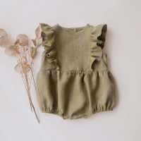 ฤดูร้อนทารกแรกเกิดเด็กทารก Romper Playsuit Jumpsuits ผ้าฝ้าย Ruffles เสื้อผ้าเด็ก