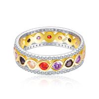 Infinity Multi Color Gemstones Band Ring Solid 925 Sterling Silver Twisted Ring Fine Jewelry for Women High Quality
