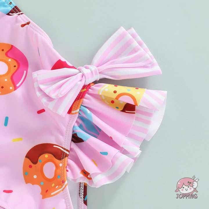 candy-style-jop7-kids-girls-swimwear-sleeveless-doughnut-ice-cream-printed-large-bowknot-ruffled-triangle-bathing-romper