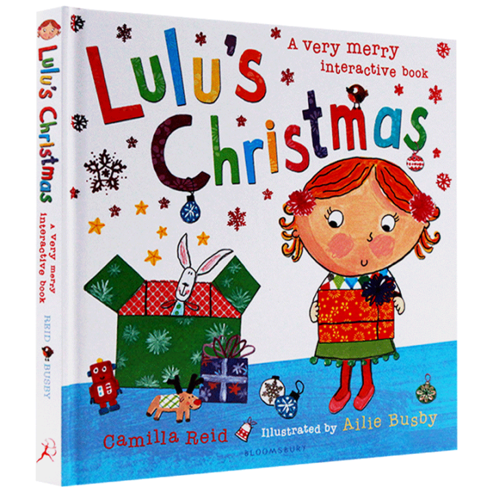 Lulus original English picture book lulu S Christmas hardcover touch flip operation book LULUs series childrens Enlightenment cognition interesting story celebration picture books can be used lulu s loo