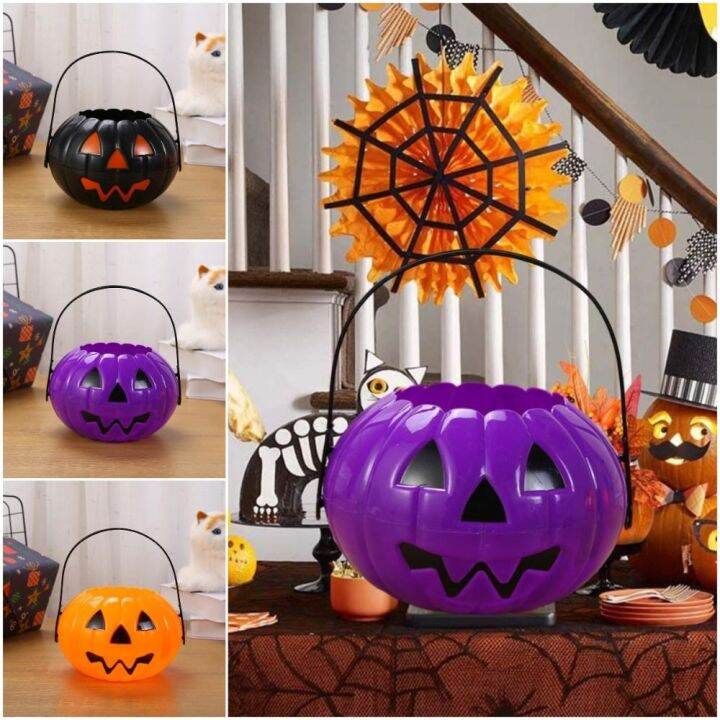 TIEJIN Halloween Halloween Candy Buckets Candy Buckets Mini Pumpkin Bucket Pumpkin Candy Buckets